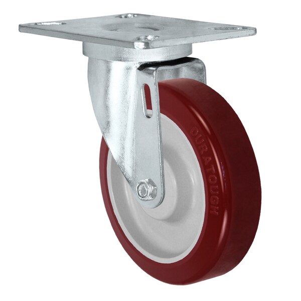 Casterhq 5"x1.25" Light Duty Thermo Rubber Wheel, Stainless Swivel Caster 30 LDSTR5X125 - main